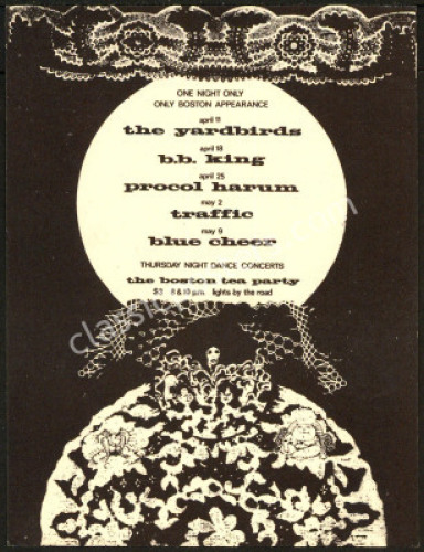 Scarce The Yardbirds Boston Tea Party Handbill