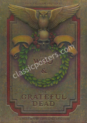 Scarce Original AOR 4.43 Grateful Dead Who poster