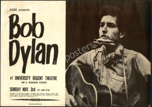 Rare 1963 Bob Dylan CORE Syracuse Poster