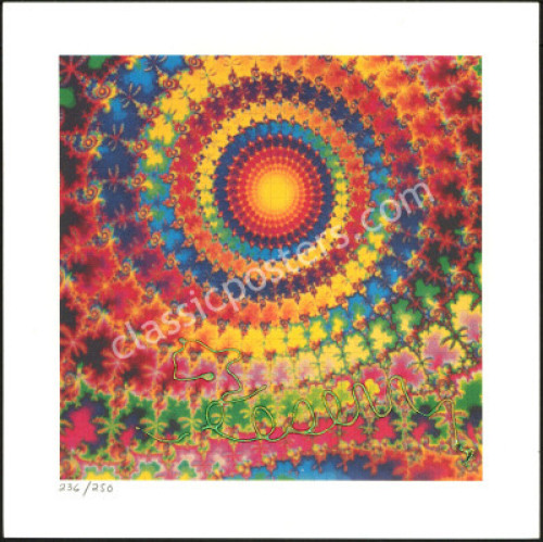 Ken Kesey-Signed Fractal Sun Blotter Art