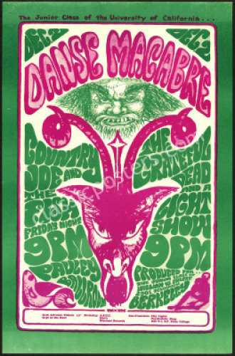 Scarce 1966 Danse Macabre Grateful Dead Poster