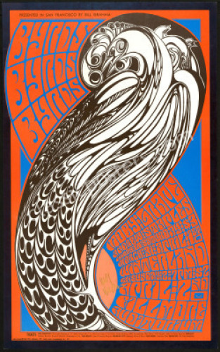 Superb Signed Original BG-57 The Byrds Poster