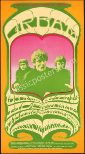 Beautiful and Rare 1967 Grande Ballroom Creamsicle Poster