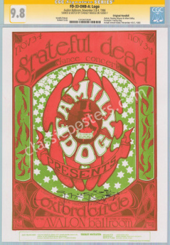 Popular Signed Certified FD-33 Grateful Dead Handbill