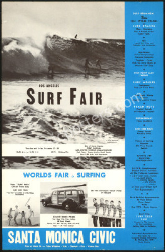 Rare 1962 Los Angeles Beach Boys Surf Fair Poster