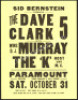 Scarce 1964 Dave Clark 5 Handbill