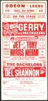 Scarce 1963 Gerry and the Pacemakers plus Del Shannon Handbill