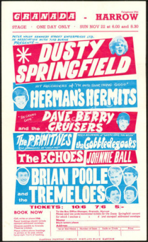 Scarce 1965 Herman's Hermits Handbill