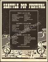 1969 Seattle Pop Festival The Doors Led Zeppelin Handbill