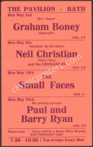 Scarce 1966 Small Faces Handbill