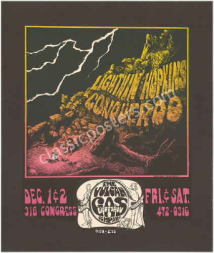 Scarce VG-6 Vulcan Gas Lightnin‚Äô Hopkins Poster