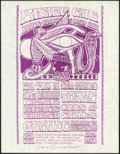 Signed Rising Eye Grande Ballroom Handbill