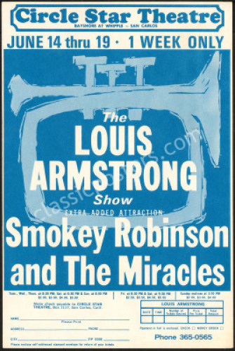 Scarce Louis Armstrong Circle Star Theatre Handbill