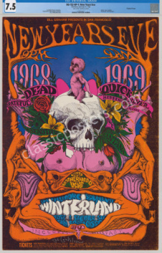 Scarce Signed BG-152 Grateful Dead New Year's Poster