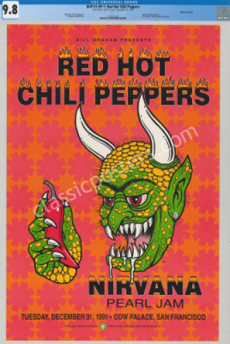 Mint Certified BGP-51 Red Hot Chili Peppers and Nirvana Poster