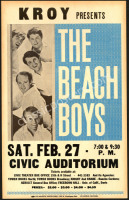 Rare 1965 Beach Boys Sacramento Cardboard Poster