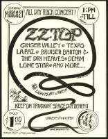 Scarce 1971 ZZ Top Handbill