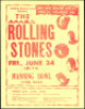 Scarce 1966 Rolling Stones Handbill