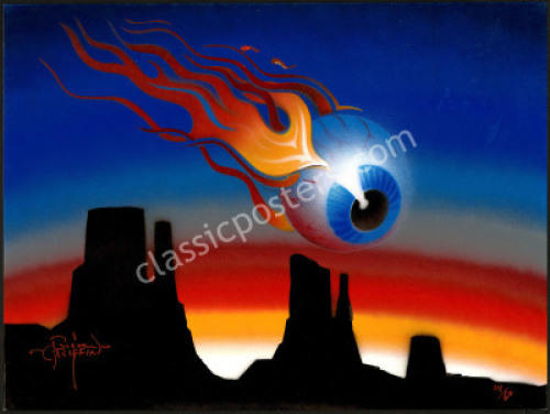 Gorgeous Original Rick Griffin Desert Eyeball Painting