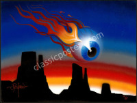 Gorgeous Original Rick Griffin Desert Eyeball Painting
