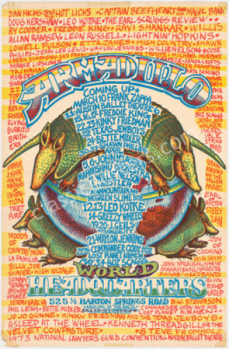 Large Armadillo Upcoming Events Poster