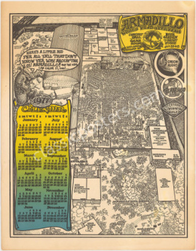 Scarce 1977 Armadillo Calendar