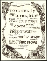 Scarce 1967 Doors Pink Floyd Handbill