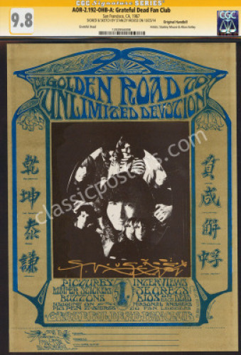 Mint Signed AOR 2.192 Grateful Dead Fan Club Handbill