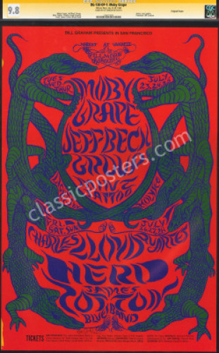 Signed and Certified BG-130 Moby Grape Poster