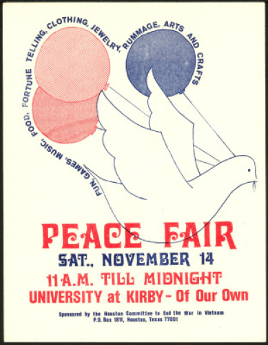 Attractive 1970 Houston Peace Fair Handbill