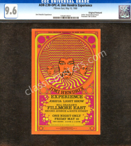 Near Mint AOR 2.90 Jimi Hendrix The Fillmore East Card