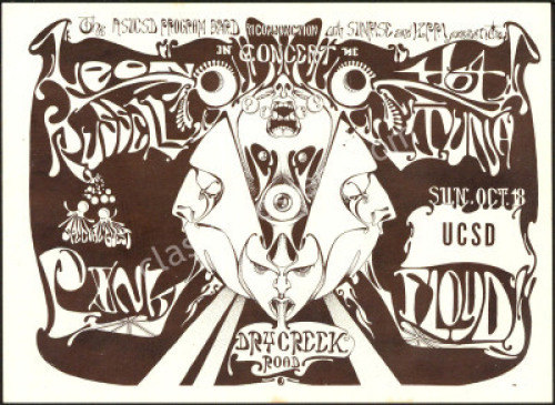 Splendid 1970 Pink Floyd San Diego Handbill