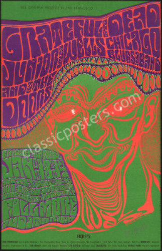 Super Signed Original BG-45 Grateful Dead Poster