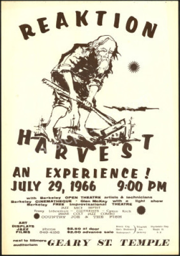 Rare 1966 Reaktion Harvest Poster