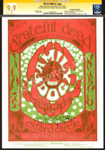 Superb Signed FD-33 Grateful Dead Handbill