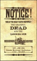 Scarce Grateful Dead AOR 3.103 Notice Handbill