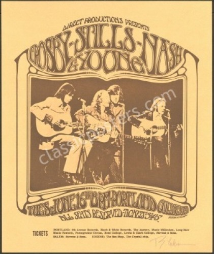 Signed Crosby, Stills, Nash & Young Poster