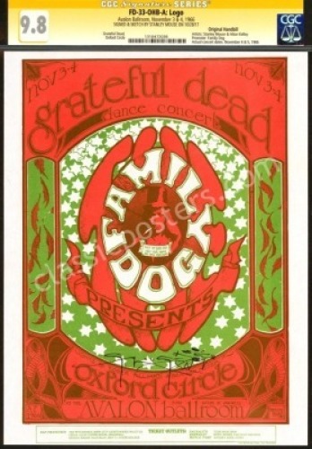 Popular Signed FD-33 Grateful Dead Handbill