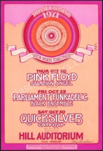 Extremely Rare Pink Floyd Hill Auditorium Poster