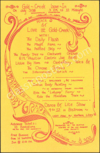 Rare 1967 Gold Creek Love-In Poster