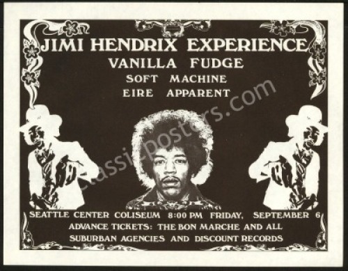 Mint Jimi Hendrix Seattle Handbill