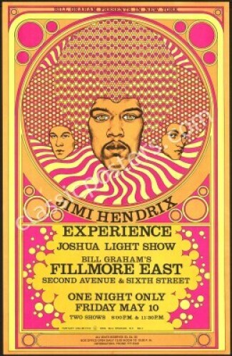 Rare AOR 2.90 Jimi Hendrix Fillmore East Poster