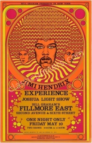 Superb Original FE-7 Jimi Hendrix The Fillmore East Poster