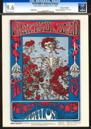 Near Mint Certified FD-26 Grateful Dead Handbill