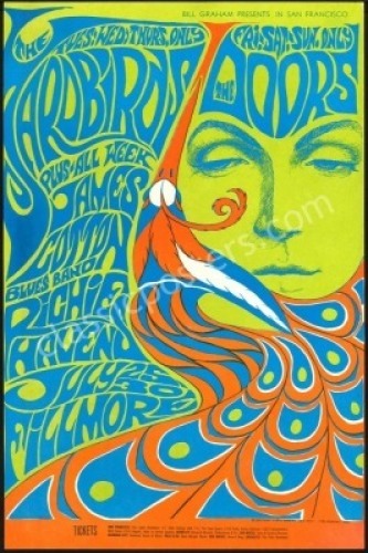 Near Mint Original BG-75 The Yardbirds and The Doors Poster