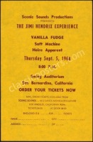 Rare Jimi Hendrix San Bernardino Ticket Order Form