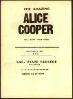 Rare Alice Cooper Cal State Handbill