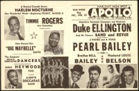 Scarce 1959 Apollo Theater Pearl Bailey Handbill