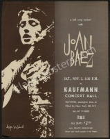 Rare 1960 Joan Baez Handbill