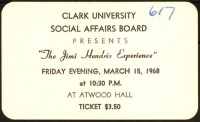 Jimi Hendrix Clark University Ticket